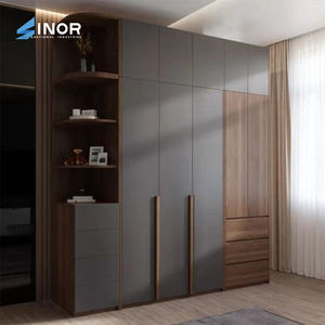 <b>Rustic</b> Black Walnut Wooden Wardrobe Freestanding Storage <b>Cabinet</b> with Hanging Rod Durable for Farmhouse Home - Product Image 4