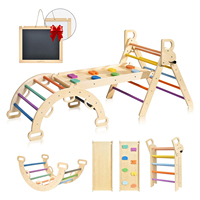 Faltbares Kletter spielzeug Montessori Klettergerüst Holz kletter dreieck Set Home Gym Indoor-Spielplatz Jungle Gym für Kinder