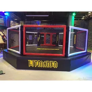 YIWU 8*8*1 M cetakan kustom jaminan kualitas Pro kompetisi acara berkelahi Octagon tinju cincin kandang