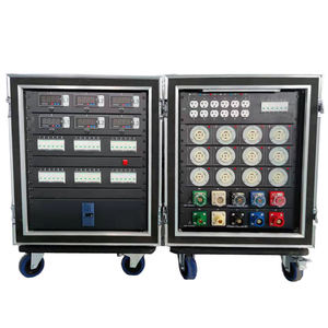 Equipo de Distribución de Energía de Madera Contrachapada con Interruptor Francés de Bloqueo Giratorio de 12 Vías, Trifásico, Nema L21-30, con Camlock de 400A y 220V - Product Image 3