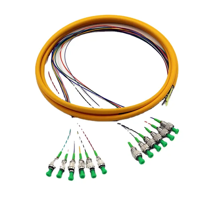 CATV Onu Jumper Cable Ftth Om3 Amp Armoured Patch Cord 12 Core Single Mode Fiber Optic Pigtail Patchcord