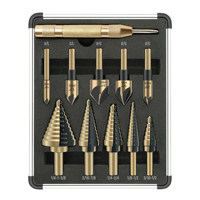 Lot de 5 forets étagés et 5 forets à fraiser HSS revêtus de titane pour métal, acier inoxydable, aluminium, bois, plastique