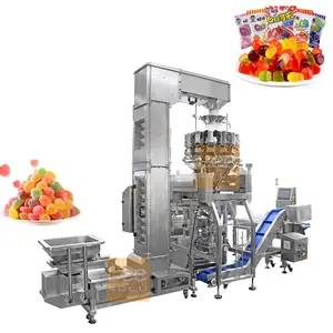 Máquina empacadora de pesadora multicabezal de 10 cabezales para máquina empacadora de dulces Vffs Máquina empacadora de alimentos pequeños