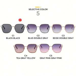 Lunettes de soleil pour femmes, logo personnalisé, mode, luxe, grande monture, verres dégradés UV400, lunettes de soleil carrées pour femmes - Product Image 6
