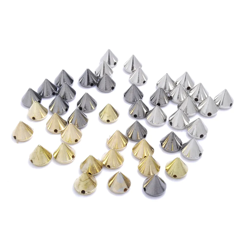 500 pièces 7*8mm En Plastique Punk Couture Pointes Rivet Cône Stud Perle BRICOLAGE Pour Sac À Dos Sac De Vêtement Maroquinerie Pièces # GP008-7 (Mélange)