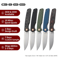 GT961 Klappmesser D2 Klinge Micarta- und Carbonfaser-Griff Outdoor Taschenmesser Camping Jagd Überleben EDC Werkzeuge