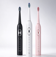 Brosse à dents électrique sonique pour adultes, chargement USB, étanche, 5 modes de nettoyage, poils doux, brosse à dents rechargeable pour soins bucco-dentaires