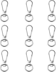 Pcs Swivel Push Gate Snap Hooks Clasps For DIY Crafts Keychain Clip Purse <b>Handbag</b> Making Accessories Silver <b>Medium</b> Mm - Product Image 1