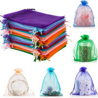 Pochette en organza personnalisée Sacs à bijoux Petits sacs à cadeaux avec cordon de serrage Emballage de sacs en organza Fournitures