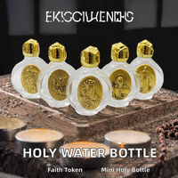 Cadeaux religieux catholiques, petite bouteille en verre pour eau bénite de 15 ml, bouchon à vis avec statue argentée de Notre-Dame de Guadalupe, Vierge Marie