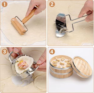 Two Tier Bamboo Steamer Basket Reusable Silicone Liner Eco-Friendly 2L Capacity for Cooking Dim Sum Bao Buns Rice <strong>Fish</strong> Meat - Product Image 4