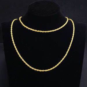 תכשיטים אישית 3mm 10K 14K 18K 24K מוצק אמיתי צהוב זהב חבל פרנקו קובני חרוז שרשרת שרשרת לגברים נשים - Product Image 5