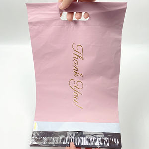 Розничная продажа с завода, Пользовательский логотип, эко-розовый Экспресс-пакет/почтовые пакеты с ручкой - Product Image 4