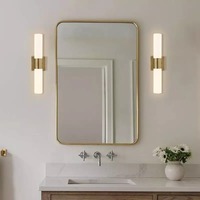 Appliques murales modernes dorées mates SIMIG pour salle de bain et salon, luminaires muraux en métal avec abat-jour en verre blanc