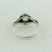 Pretty-Anillo de Plata de Ley 925 con piedra de cuarzo rosa, joyería India