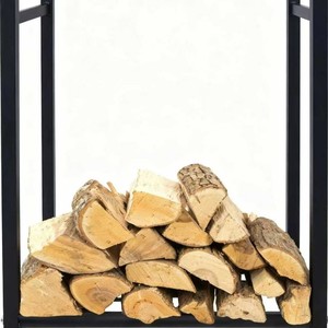 Estante para leña de una sola capa, de hierro forjado, tipo vertical, para almacenamiento en la sala de estar. - Product Image 2