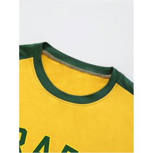 Camiseta de Fútbol Brasileña para Hombre, Manga Corta, Cuello Redondo, Transpirable, Diseño Gráfico Serigrafiado - Product Image 2