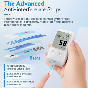 Offre Spéciale : Moniteur de <span class=keywords><strong>glycémie</strong></span> multifonctionnel, Kit de test du diabète avec grand écran, Bandelettes de test intelligentes et <span class=keywords><strong>Machine</strong></span> de codage - Product Image 5