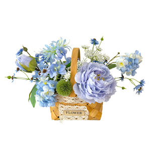 Panier de fleurs en soie tissé à la main, arrangements floraux artificiels, <span class=keywords><strong>d</strong></span>écoration de salon, table à manger, vases à fleurs - Product Image 5