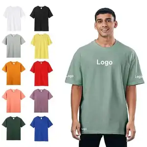 Plus Size Mens T-Shirt Cotton 100% Printing Custom Logo stock Blank Heavy Weight Mock Neck Cotton T Shirt Oversized tshirt