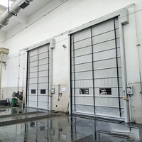Porte pliante industrielle à grande vitesse, résistante au vent, porte pliante rapide, porte empilable en PVC à grande vitesse pour entrepôt
