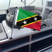Bandera de Santa Kitts y Nevis de 3x5 pies, poliéster de lujo resistente y duradero, para interiores/exteriores con rayas cosidas y ojales de latón