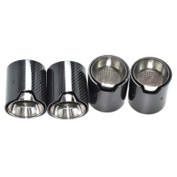 Embouts d'échappement DEX pour M2 F87 M3 F80 M4 F82 F83, kit de mise à niveau du tuyau d'échappement, 4 pièces, en fibre de carbone bleue, embouts de silencieux