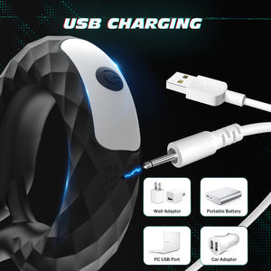 Masseur électrique pour la masturbation masculine, anneau de pénis en silicone, 12 modes de vibration, anneau de verrouillage du sperme, jouets sexuels pour adultes - Product Image 6