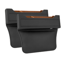 Organisateur de vide-espaces de siège de voiture haut de gamme universel en cuir PVC avec support pour téléphone et porte-gobelet