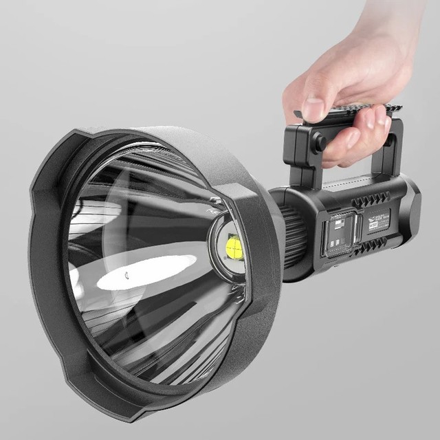 Handheld Supper Bright LED Spotlight LED Long Range Spotlight Patrol Flashlight for Fishing Hiking and Camping