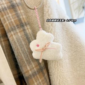 3 Styles Mini Size Gefüllte Rosa Weiß Schwarz Bowknot Tier Kaninchen Anime Plüschtiere Anhänger Schlüssel anhänger Puppen für Kinder taschen - Product Image 3