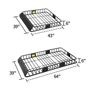 Easezone-transportador de carga de techo con extensión, práctico, 64 ''x 39'' x 6 '', para SUV