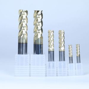 Fresa de metal de alta calidad, brocas de router, fresa de extremo cuadrado, carburo sólido con recubrimiento de nano platino, dureza HRC68, ODM/OEM CNC - Product Image 6
