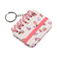 Mini carnet spirale imprimé fruits avec porte-clés et élastique, petit bloc-notes ligné de poche, joli porte-clés, cadeau de papeterie