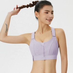 Soutien-gorge <span class=keywords><strong>de</strong></span> <span class=keywords><strong>sport</strong></span> pour <span class=keywords><strong>femme</strong></span> grande taille, à fermeture avant, dos croisé réglable, couleur unie, maintien élevé, pour gym et yoga - Product Image 6