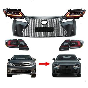 Kit carrosserie extérieur complet modifié pour <span class=keywords><strong>Toyota</strong></span> <span class=keywords><strong>Corolla</strong></span> 2011-2013, mise à niveau au style Lexus, pare-chocs avant, phares, feux arrière, calandre - Product Image 1