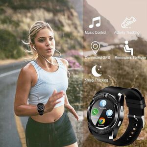Montre intelligente étanche de sport pour hommes <span class=keywords><strong>V8</strong></span> avec carte sim et caméra android, cadran arrondi, fréquence cardiaque, moniteur d'activité physique - Product Image 4