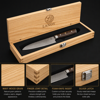 Caja para Cuchillos de Madera de Fresno Natural, Construcción con Juntas Dentadas, Embalaje con Inserto de Espuma, Almacenamiento de Cuchillos de Chef al por Mayor, Proveedor OEM