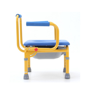 Chaise de toilette pliante professionnelle avec roulettes, chaise de toilette pour personnes âgées, siège de toilette de salle de bain - Product Image 2