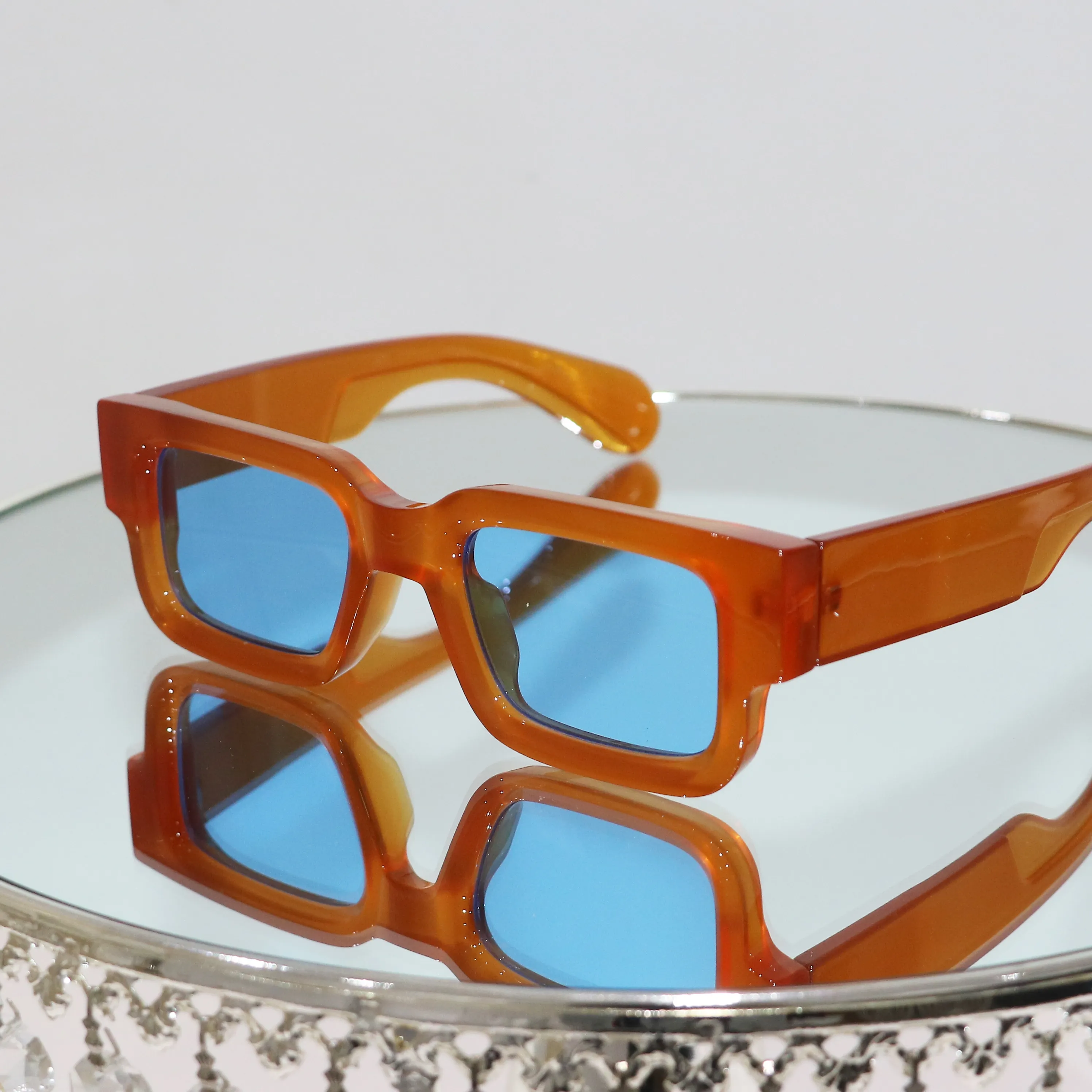 LMA 3401 Fashion luxury Sunglasses 2024 Retro Thick Frame Rectangle Brand Custom Shades Sunglasses for Women Men