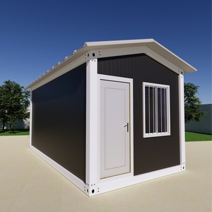 Caseta de jardín moderna de madera con puerta y ventana blancas, fácil de montar, para uso doméstico o comercial. - Product Image 2