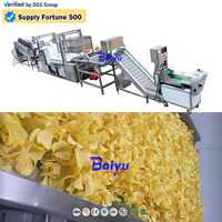 Apparatuur voor de productie van aardappelchips met chili-smaak, inclusief precisie-snijmachine, continue friteuse en kruidenmachine
