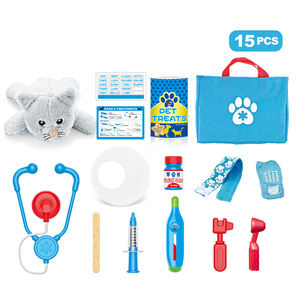 बच्चों पशु चिकित्सक डॉक्टर किट के साथ खिलौना बिल्ली बैग नाटक खेलने पशुचिकित्सा पालतू जानवरों की देखभाल डॉक्टर खिलौना खेलने लड़कों लड़कियों के लिए सेट 15pcs - Product Image 4