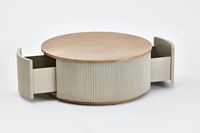 Minimalische Wohnzimmermöbel neuer kreativer Couchtisch Luxus-Rundcouchtisch mit Schubladen