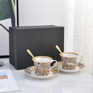 Juego de Tazas de Té de Porcelana y Café de Porcelana Fina con Diseño Personalizado de Lujo Europeo Occidental, Cuerpo Recto y Boca en Forma de Campana - Product Image 1