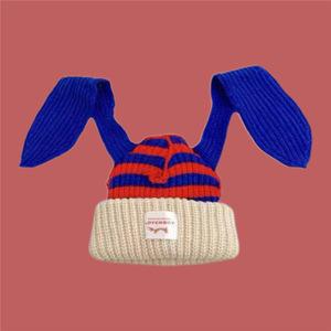 Einzelhandel und Großhandel Katzenohren Grobstrick-Mütze Lustige Mütze Flauschige Winter Süße Fuchsohr-Kappe Warme Strick-Häkelmütze - Product Image 2