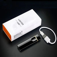 Vente en gros USB rechargeable double arc briquet électronique meilleur coupe-vent coupe-vent pour l'utilisation de cigarettes emballé boîte cadeau pour coffrets cadeaux