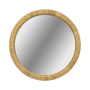 Miroir mural rond en rotin naturel de 36 pouces de diamètre, accent décoratif pour la maison - Product Image 6