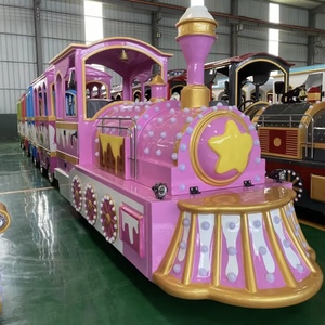 Tren sin rieles de 16 asientos en oferta, barato, para centros comerciales turísticos, electrónico, clásico azul para niños, piezas de tren sin rieles en venta - Product Image 2