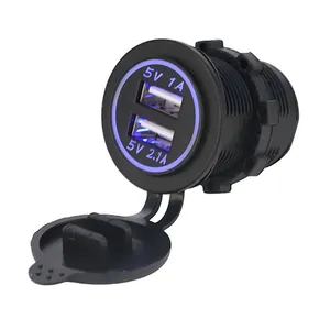 Chargeur double Port LED bleu rouge vert dc 24v 4,2 a prise USB 12 volts avec pour voiture moto camion bateau Bus